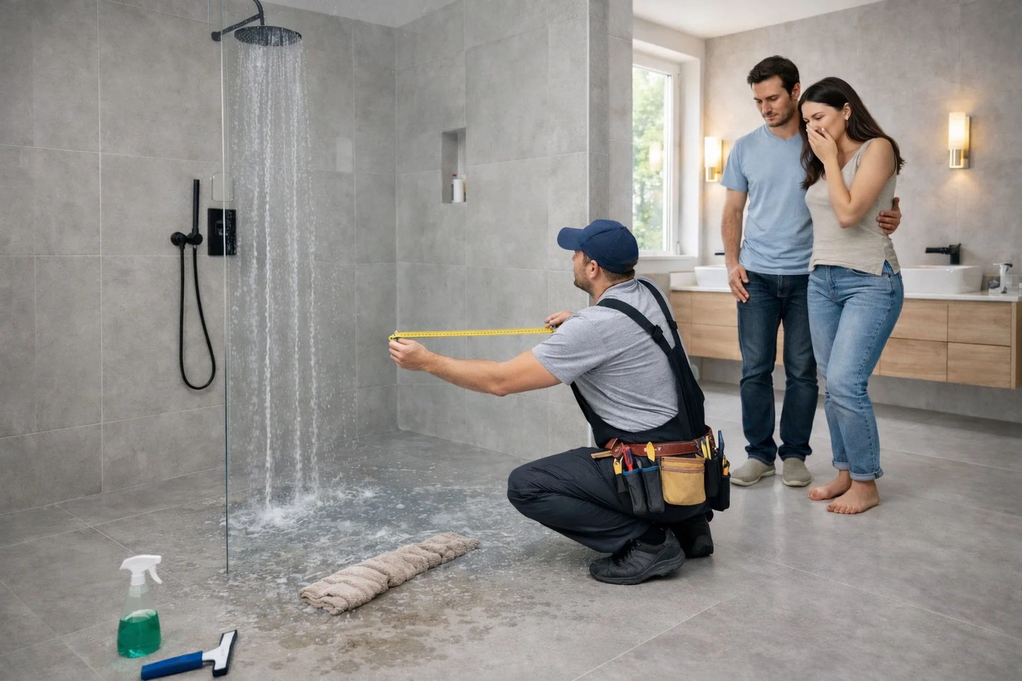 Fachgerechtes Aufmaß für eine Dusche
